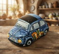 Auto 500 in ceramica siciliana di caltagirone realizzata e decorata a mano