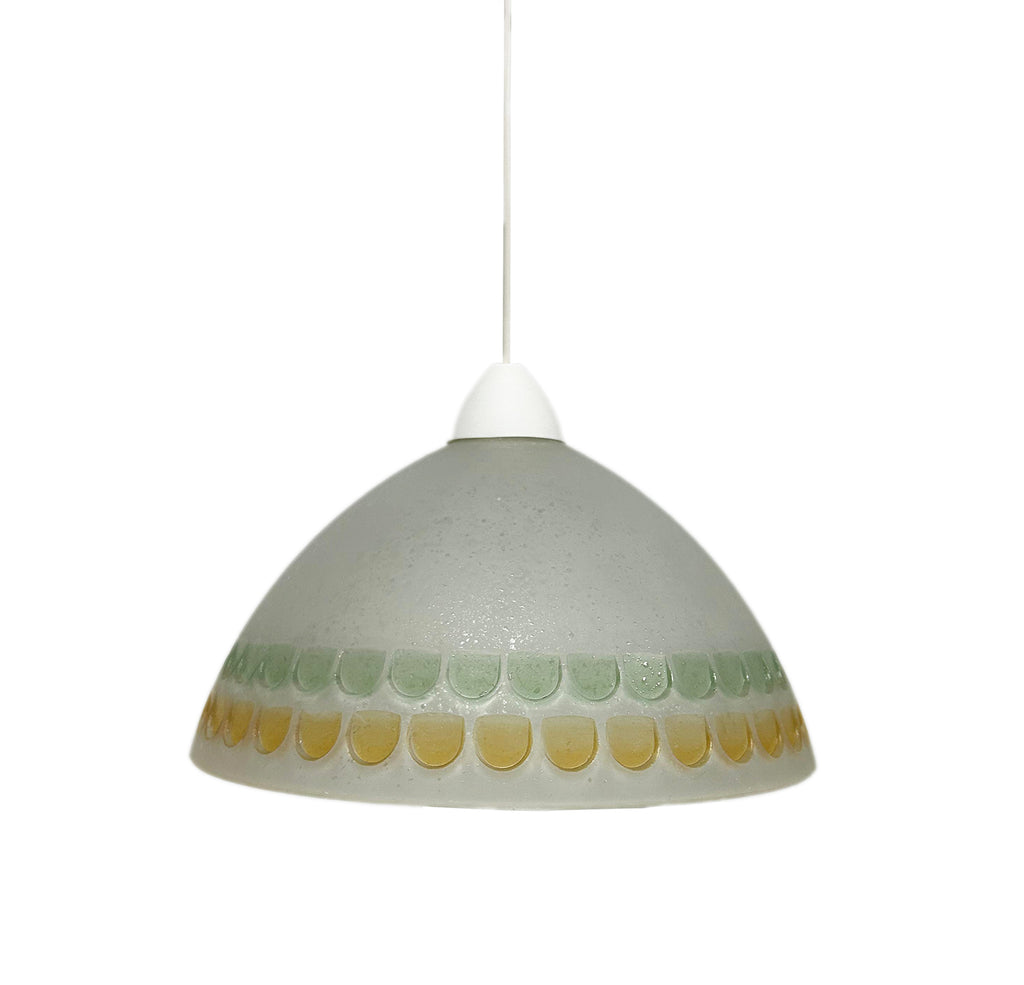 Lampadario a Sospensione Classico in Vetro, 1 Luce, per Cucina, Bagno, Camera, Soggiorno, Scala, Corridoio art. Bottone (VERDE)