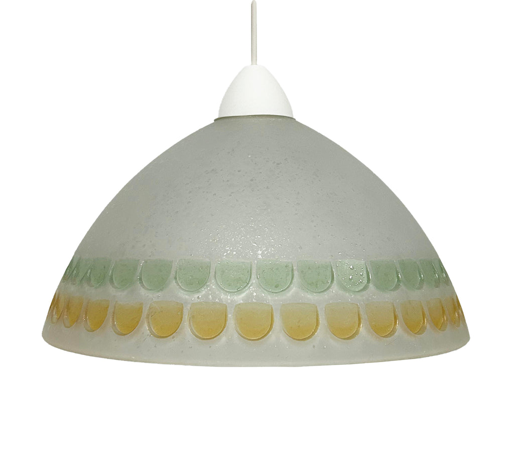 Lampadario a Sospensione Classico in Vetro, 1 Luce, per Cucina, Bagno, Camera, Soggiorno, Scala, Corridoio art. Bottone (VERDE)