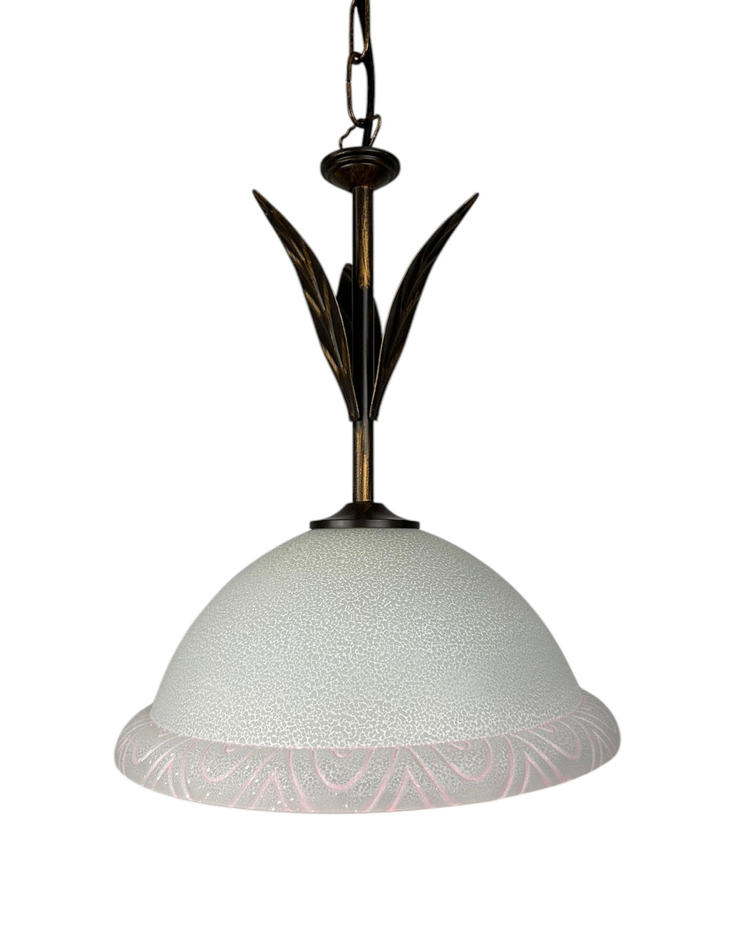 Lampadario a Sospensione ingresso 1 Luce in ferro battuto e vetro, per Cucina, Bagno, Camera, Soggiorno, Scala, Corridoio art. britt