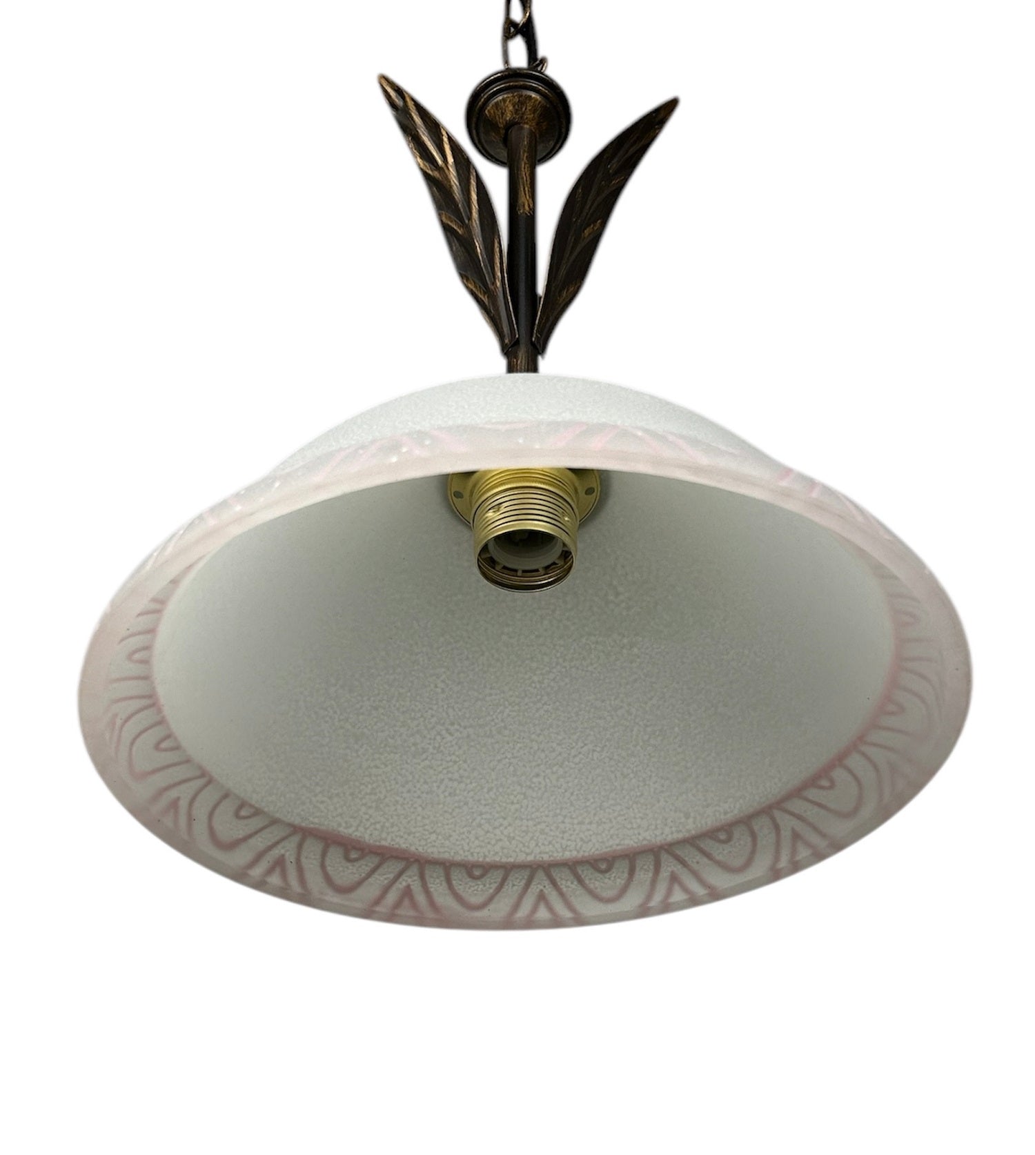 Lampadario a Sospensione ingresso 1 Luce in ferro battuto e vetro, per Cucina, Bagno, Camera, Soggiorno, Scala, Corridoio art. britt