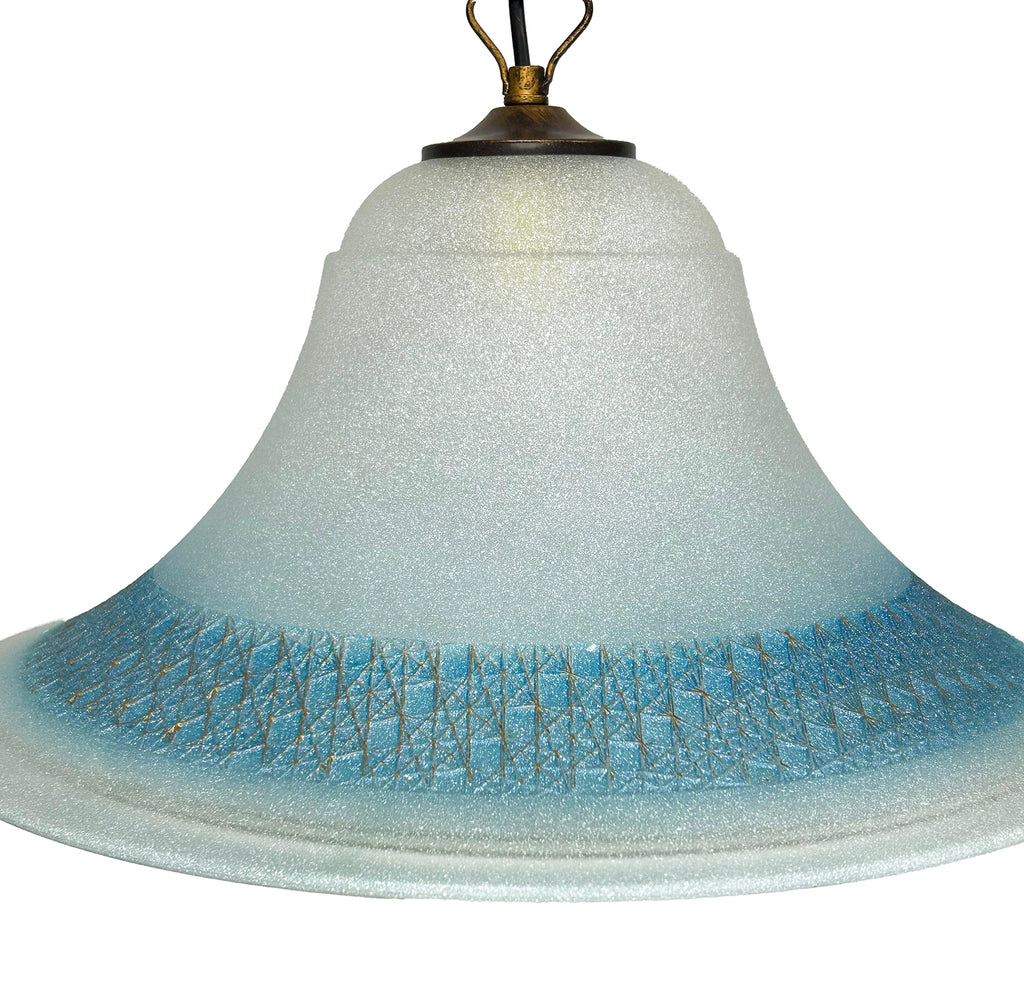 Lampadario a Sospensione Classico in Vetro, 1 Luce, per Cucina, Bagno, Camera, Soggiorno, Scala, Corridoio art. Carter (BLU)