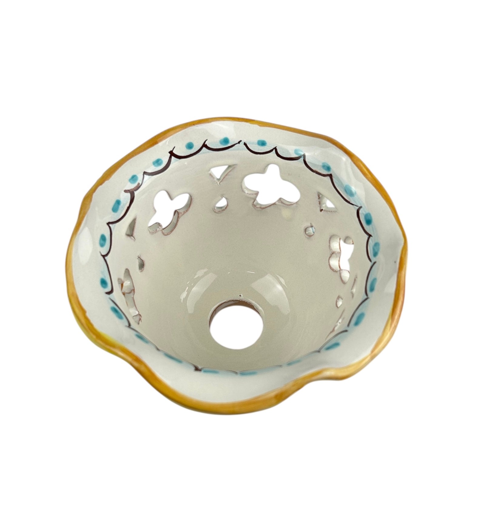 Coppa in ceramica ricambio per lampadario firmato e decorato a mano da ceramisti siciliani art. gomes