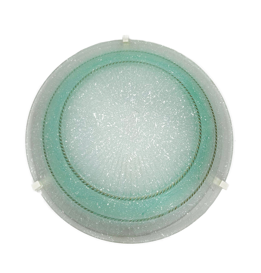 Plafoniera da soffitto classica in vetro rotonda decorata camera da letto, sala da pranzo, cucina, bagno, ingresso corona verde D 40 cm