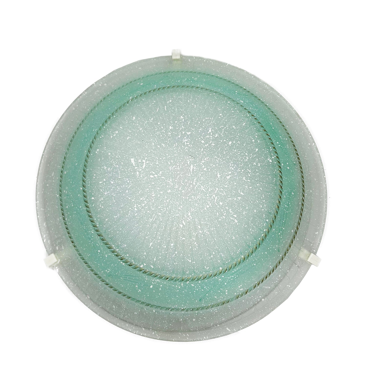 Plafoniera da soffitto classica in vetro rotonda decorata camera da letto, sala da pranzo, cucina, bagno, ingresso corona verde D 40 cm