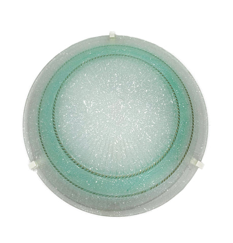 Plafoniera da soffitto classica in vetro rotonda decorata camera da letto, sala da pranzo, cucina, bagno, ingresso corona verde D 40 cm
