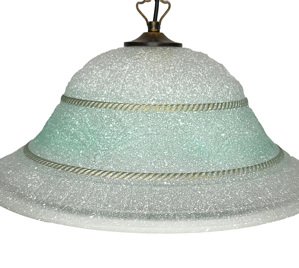 Lampadario a Sospensione Classico in Vetro, 1 Luce, per Cucina, Bagno, Camera, Soggiorno, Scala, Corridoio art. (CORONA VERDE)
