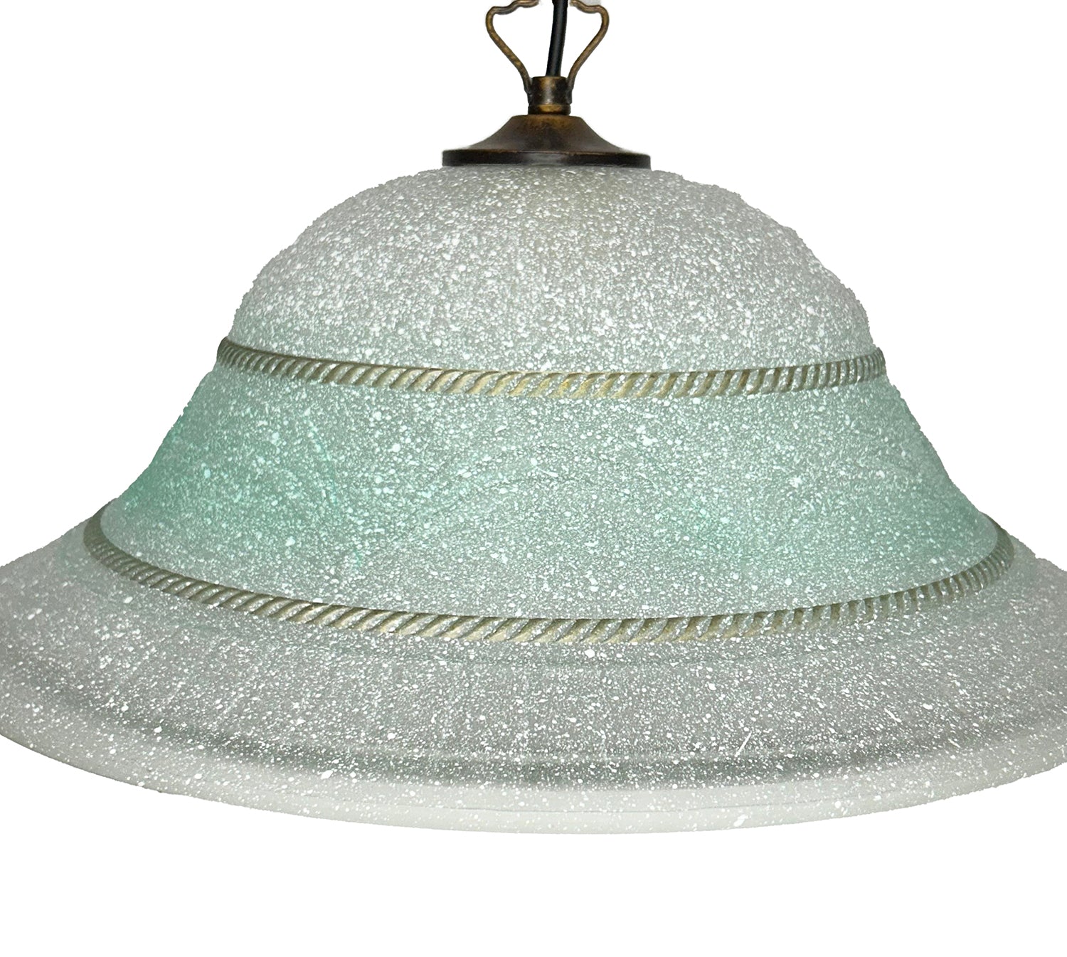 Lampadario a Sospensione Classico in Vetro, 1 Luce, per Cucina, Bagno, Camera, Soggiorno, Scala, Corridoio art. (CORONA VERDE)