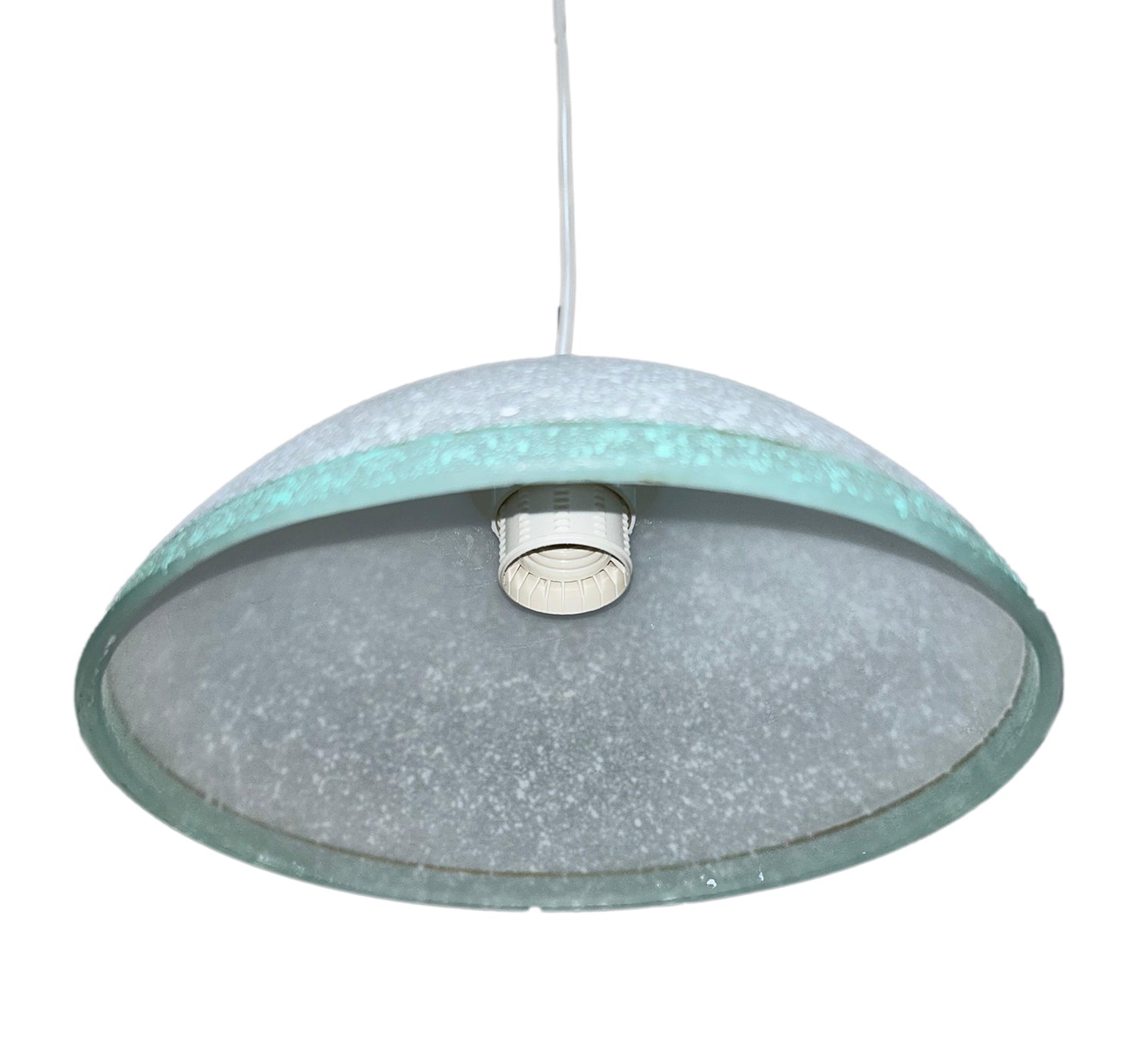 Lampadario a Sospensione Classico in Vetro, 1 Luce, per Cucina, Bagno, Camera, Soggiorno, Scala, Corridoio art. Cupola (VERDE)