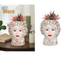 ILAB Pair of Moorish Heads Queen and King in Sicilian Ceramic Hand Decorated Blue and Gold Modern gic h25cm 