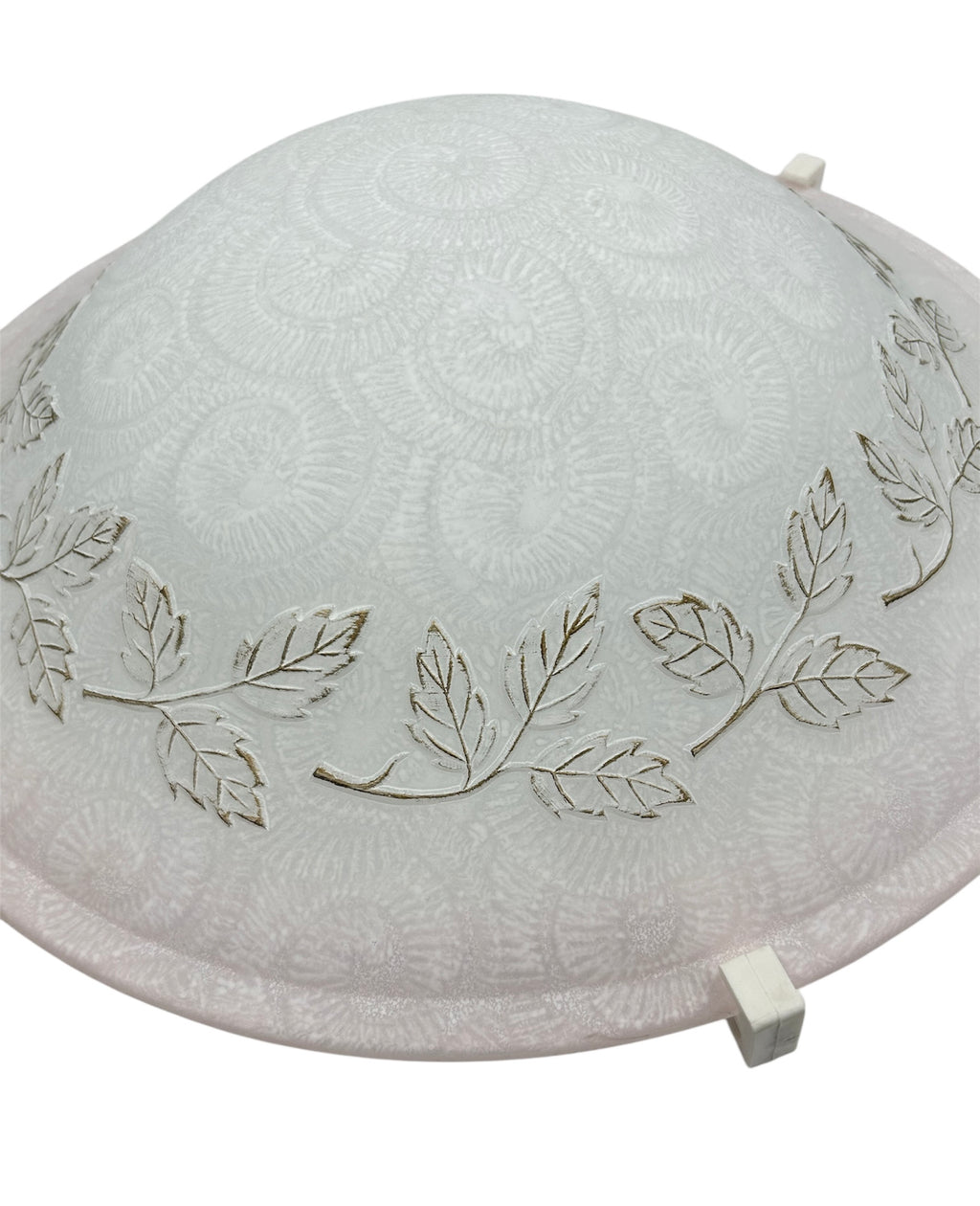 Plafoniera da soffitto classica in vetro rotonda decorata camera da letto, sala da pranzo, cucina, bagno, ingresso foglie rosa D 40 cm