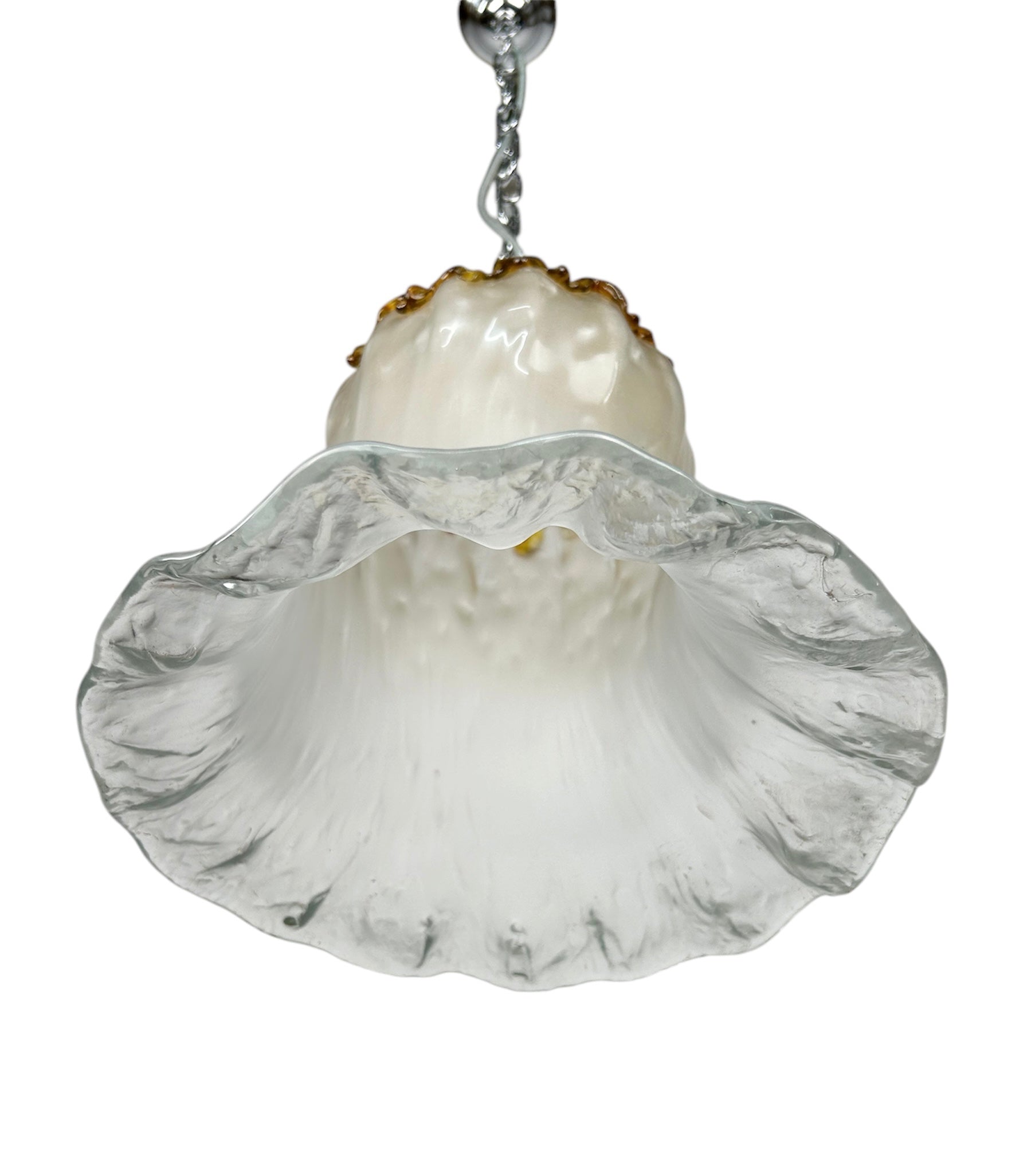 Lampadario a Sospensione Ingresso Moderno in Vetro Murano, 1 Luce, per Cucina, Bagno, Camera, Soggiorno, Scala, Corridoio art. giostra ambra