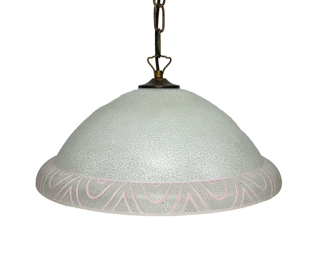 Lampadario a Sospensione Classico in Vetro, 1 Luce, per Cucina, Bagno, Camera, Soggiorno, Scala, Corridoio art. Goccia rosa D 40
