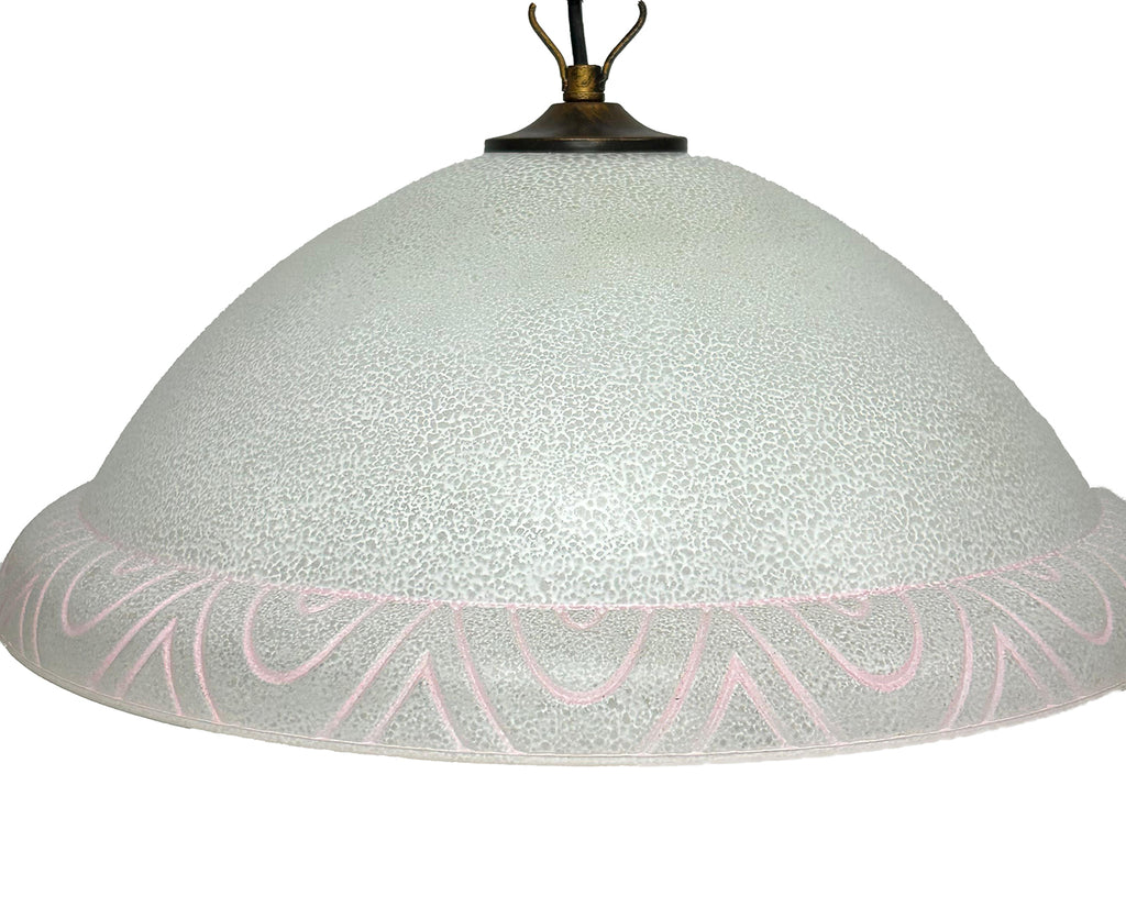 Lampadario a Sospensione Classico in Vetro, 1 Luce, per Cucina, Bagno, Camera, Soggiorno, Scala, Corridoio art. Goccia rosa D 40