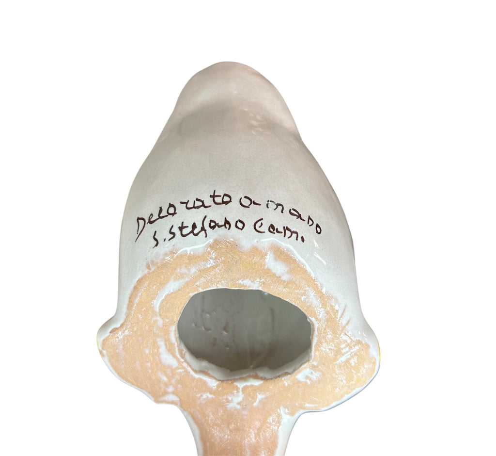 Papera in ceramica siciliana di santo stefano di camastra realizzata e decorata totalmente a mano limoni