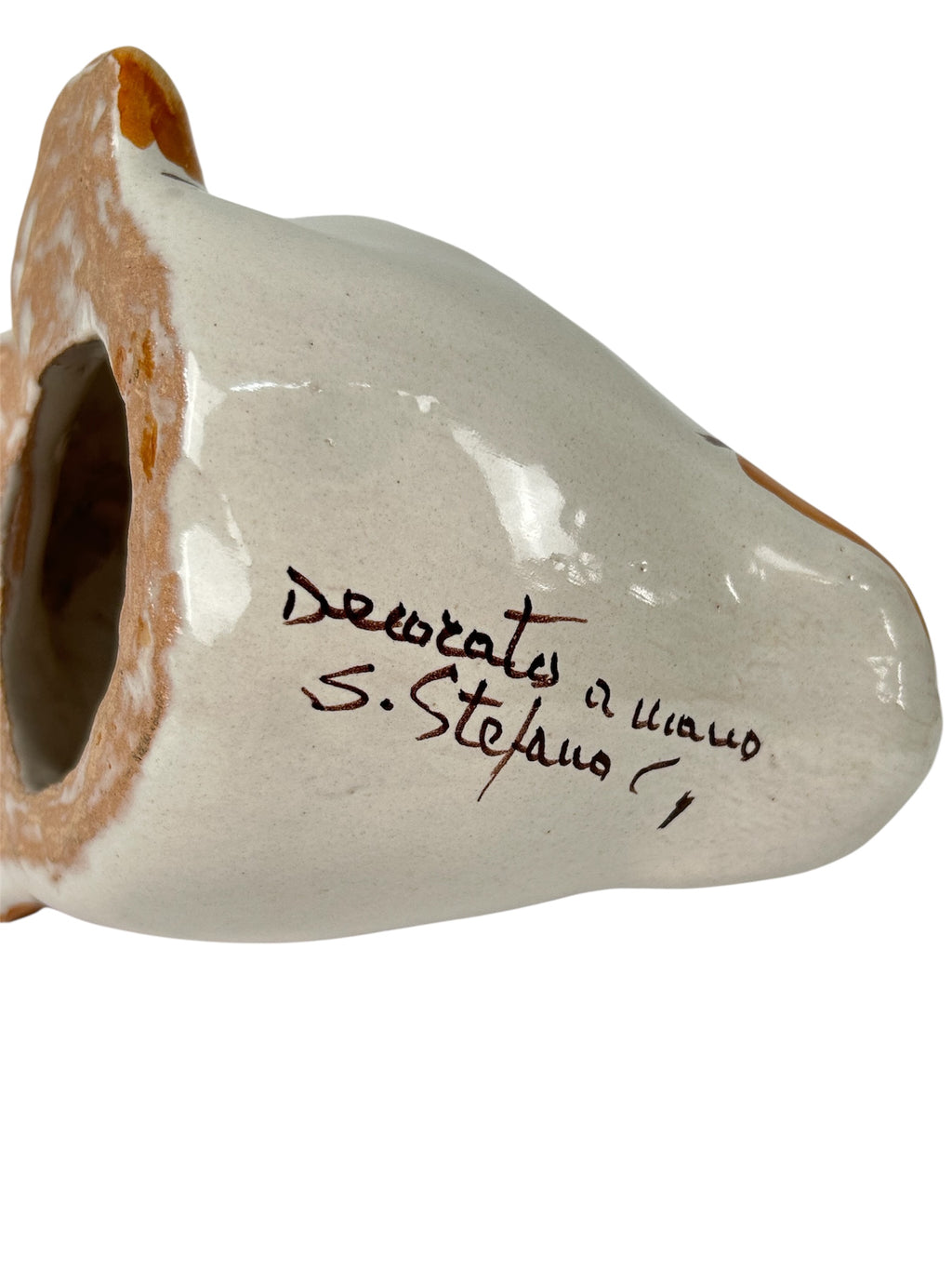 Papera in ceramica siciliana di santo stefano di camastra realizzata e decorata totalmente a mano girasole