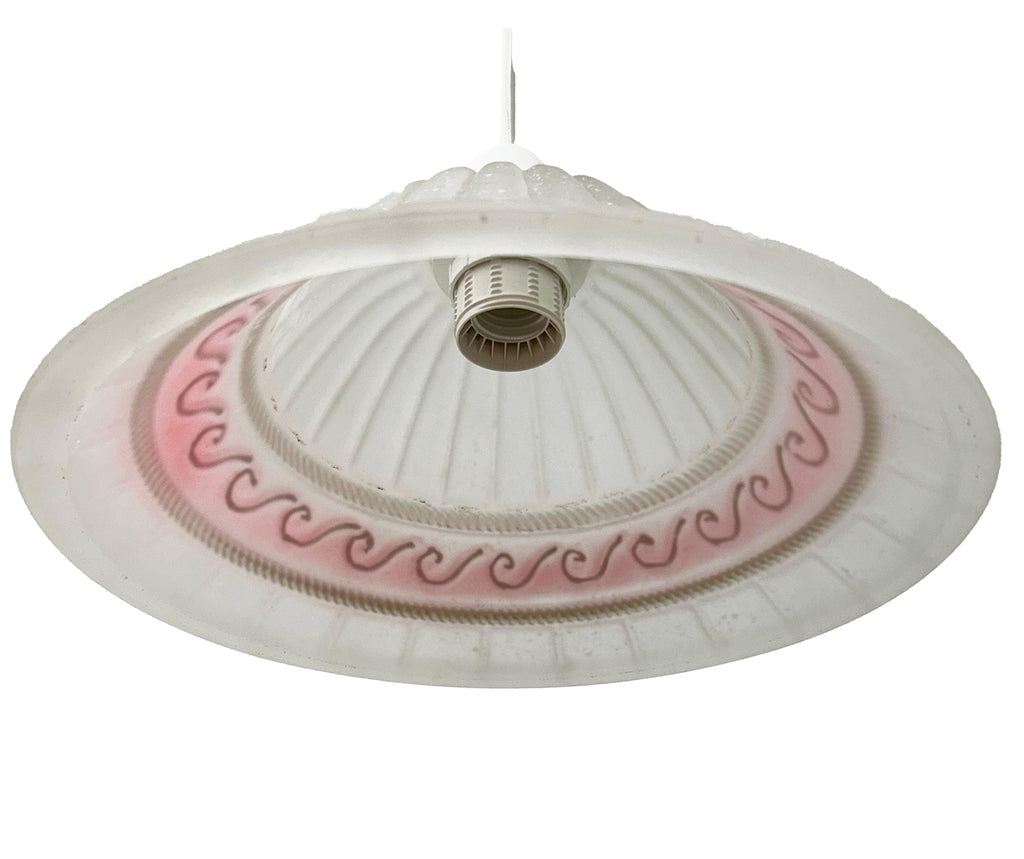 Lampadario a Sospensione Classico in Vetro, 1 Luce, per Cucina, Bagno, Camera, Soggiorno, Scala, Corridoio art. Greca rosa