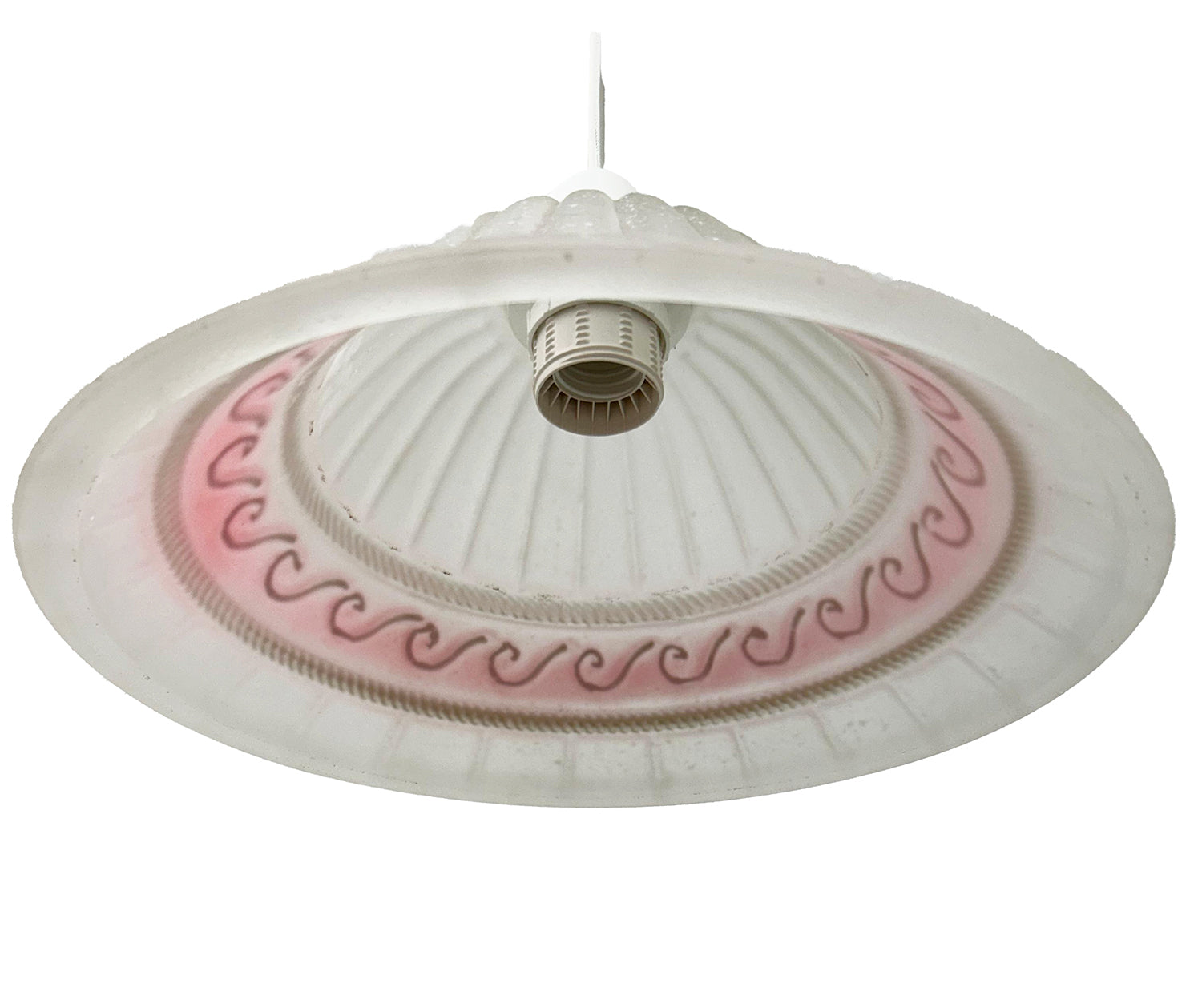 Lampadario a Sospensione Classico in Vetro, 1 Luce, per Cucina, Bagno, Camera, Soggiorno, Scala, Corridoio art. Greca rosa
