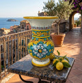 Vaso lavorato in ceramica decorata a mano da ceramisti siciliani gomes art 29