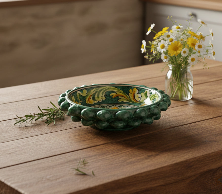 Ciotola Pigna Decorativa in Ceramica di Caltagirone Decorata a Mano 07