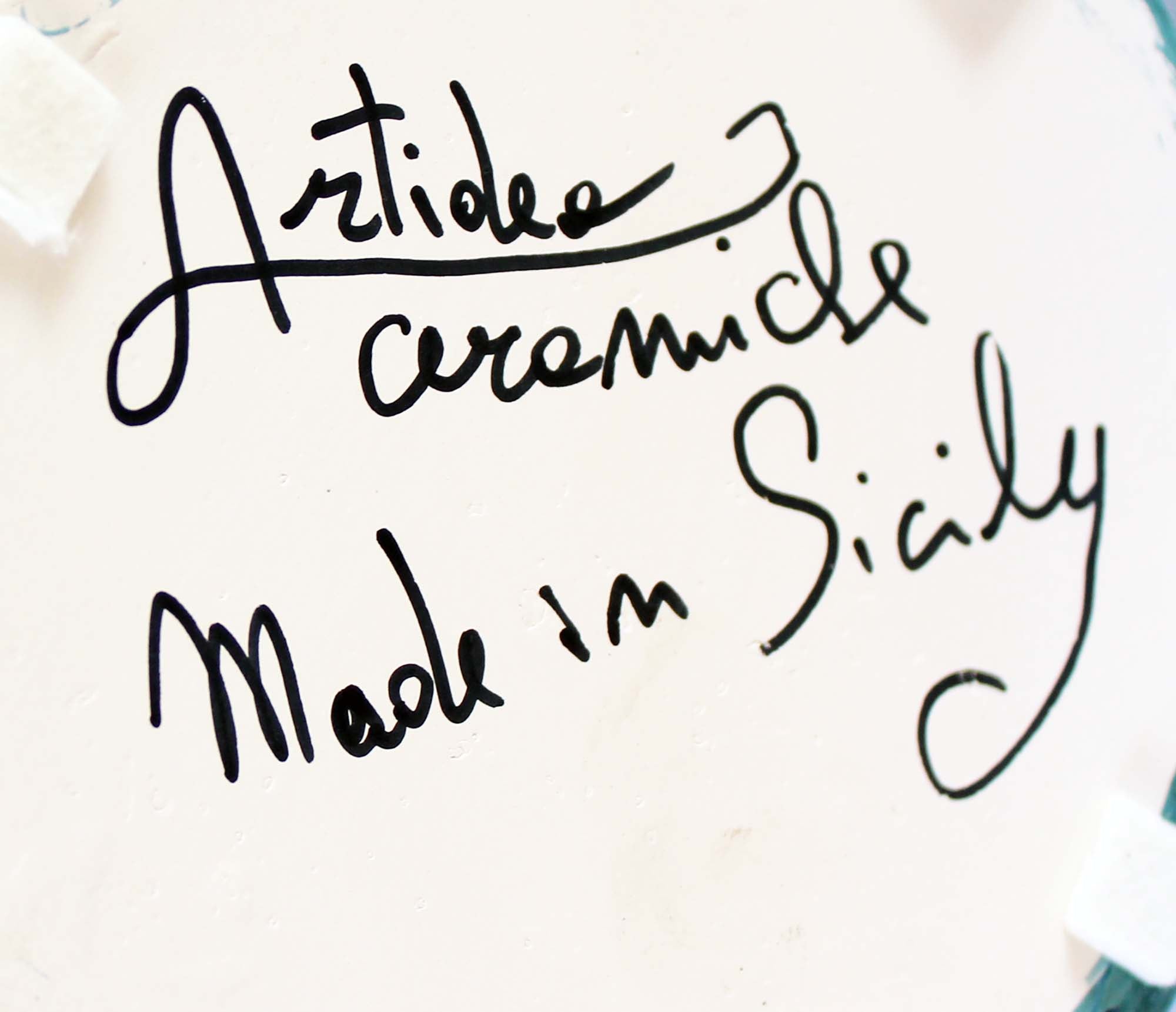 ILAB Pair of Moorish Heads Queen and King in Sicilian Ceramic Hand Decorated Blue and Gold Modern gic h25cm 