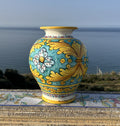 Vaso lavorato in ceramica decorata a mano da ceramisti siciliani gomes art 28