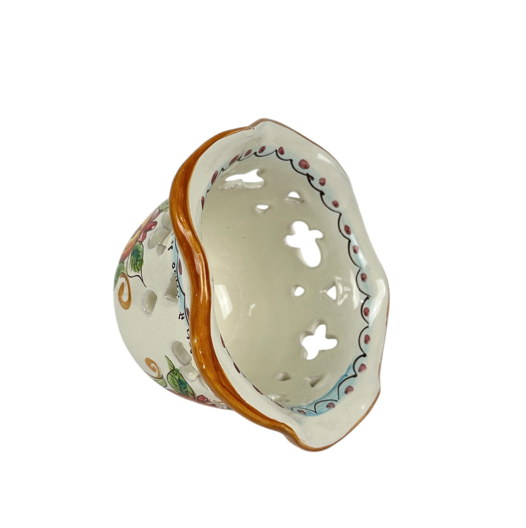 Coppa in ceramica per lampadario applique plafoniera decorata realizzata e firmato a mano art. melograno