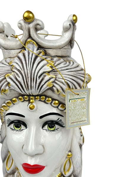 Coppia teste di moro vasi in ceramica siciliana realizzati e decorati a mano art. S TIME
