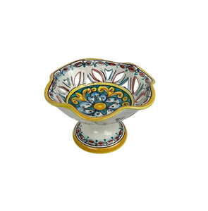 Centrotavola alzata in ceramica decorata a mano da ceramisti siciliani gomes art 5