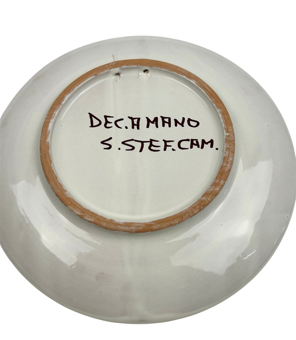 Piatto piccolo in ceramica decorata a mano da ceramisti siciliani gomes art 14