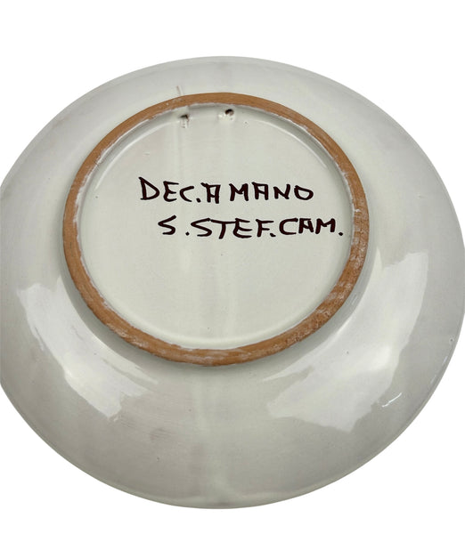 Piatto piccolo in ceramica decorata a mano da ceramisti siciliani gomes art 14