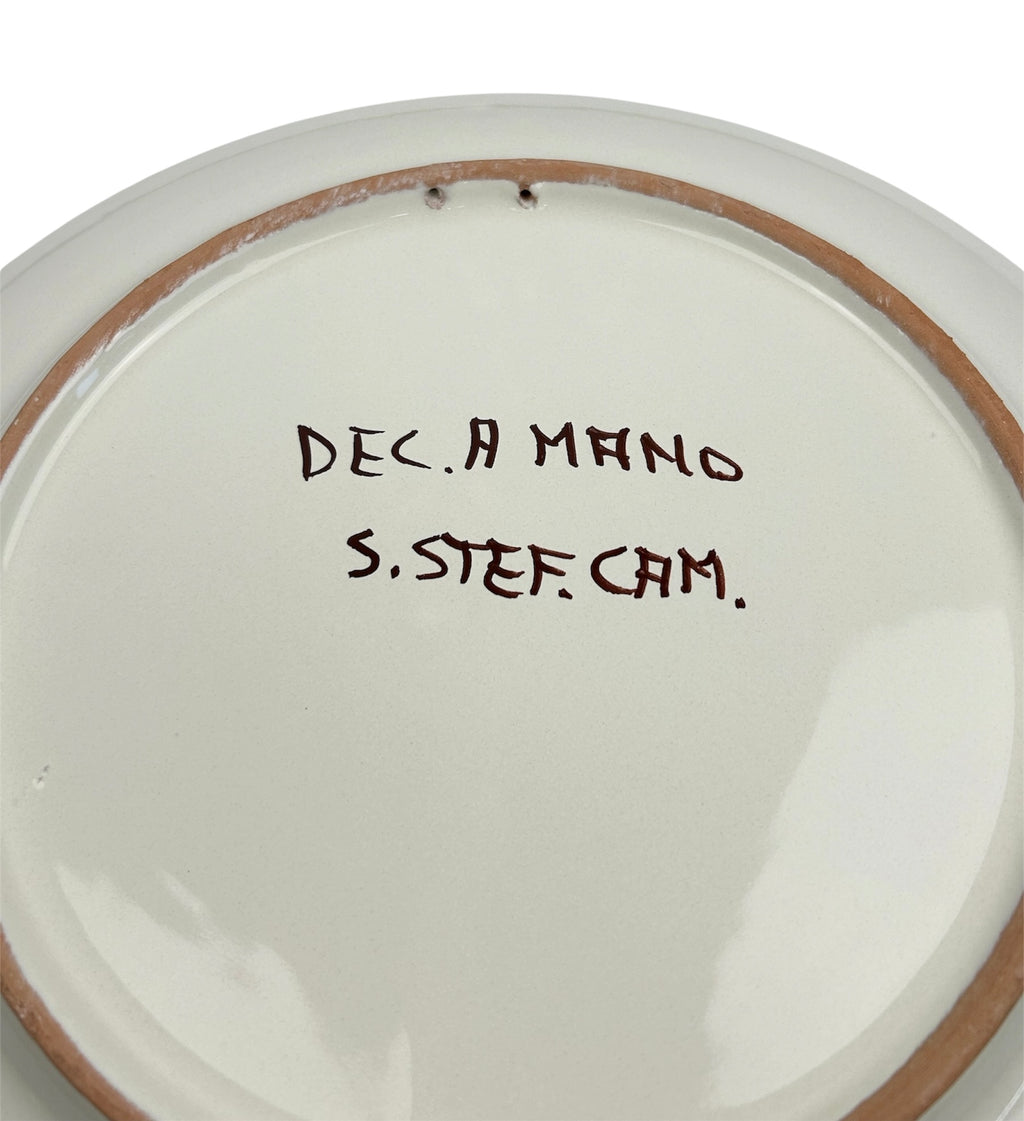 Piatto grande in ceramica decorata a mano da ceramisti siciliani gomes art 12