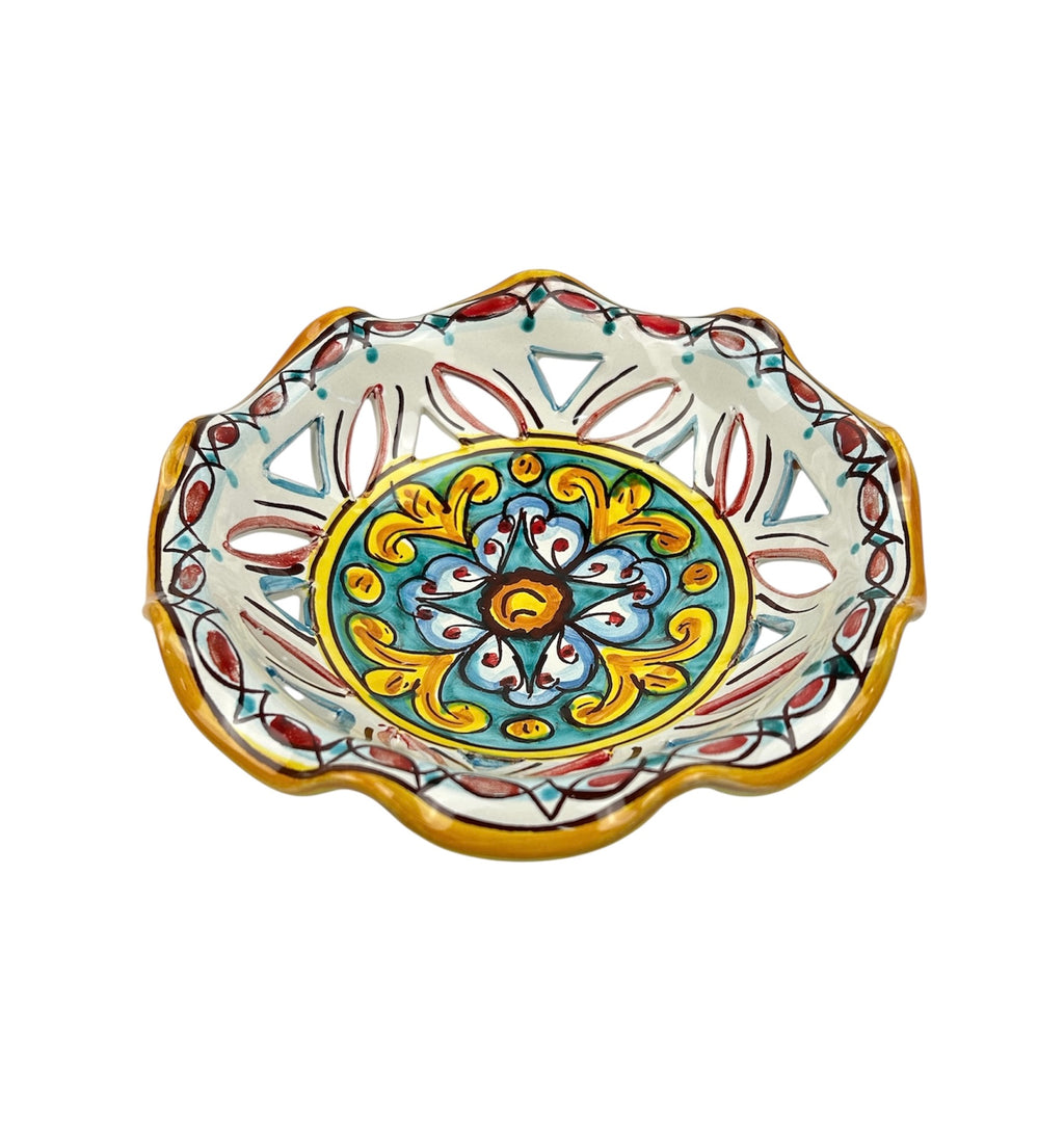 Ciotola in ceramica decorata a mano da ceramisti siciliani gomes art 22