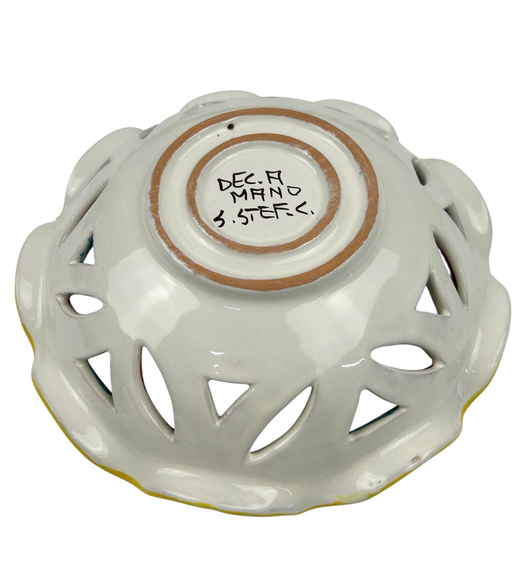 Ciotola in ceramica decorata a mano da ceramisti siciliani gomes art 22