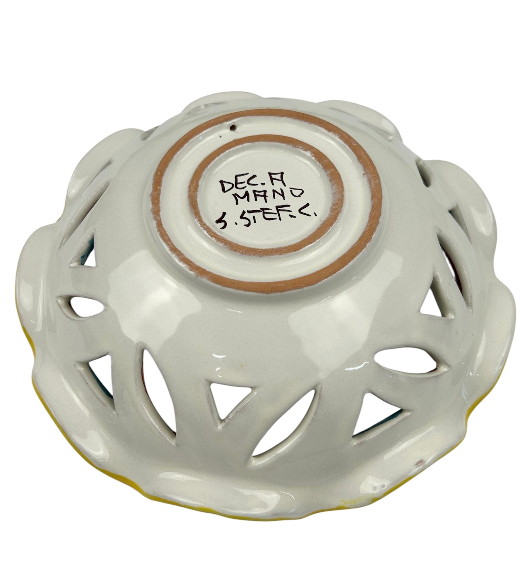 Ciotola in ceramica decorata a mano da ceramisti siciliani gomes art 22