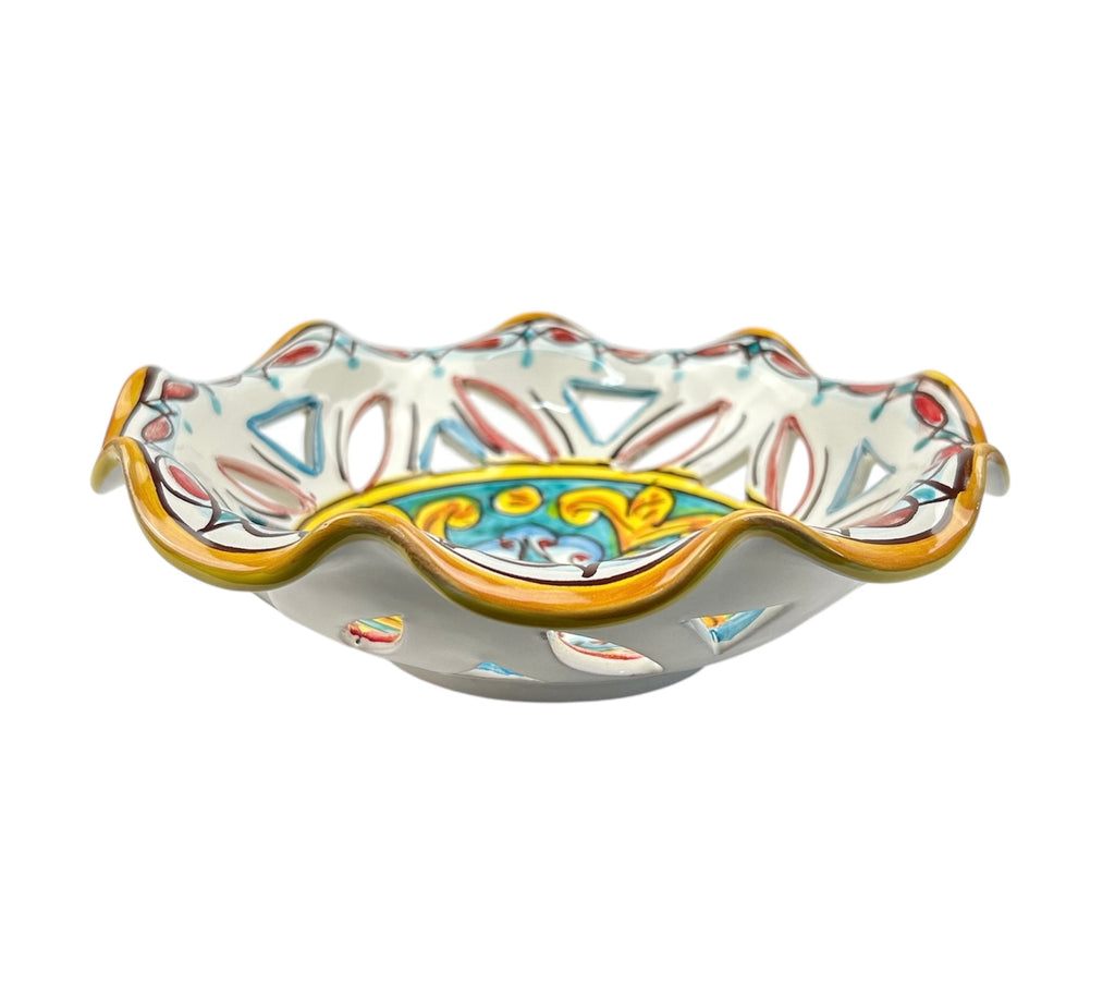 Ciotola in ceramica decorata a mano da ceramisti siciliani gomes art 22