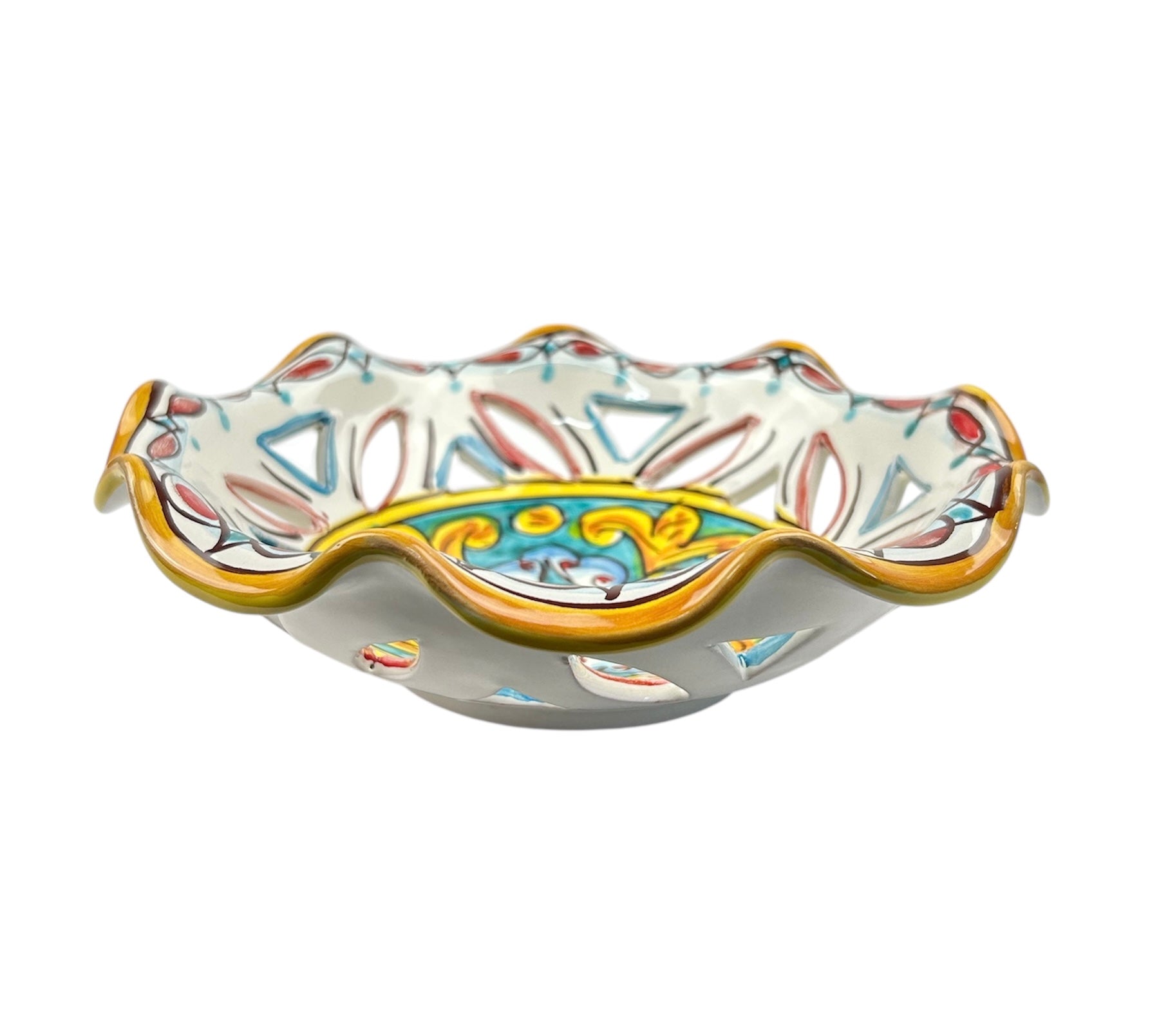 Ciotola in ceramica decorata a mano da ceramisti siciliani gomes art 22