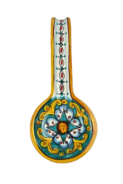 Poggiamestolo in ceramica decorata a mano da ceramisti siciliani gomes art 25