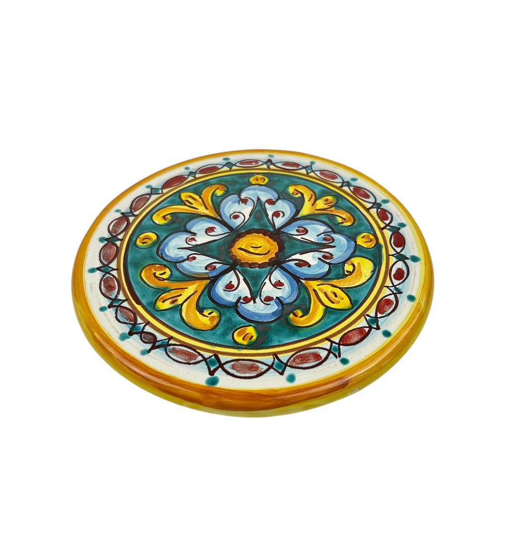 Sottopentola in ceramica decorata a mano da ceramisti siciliani gomes art 19