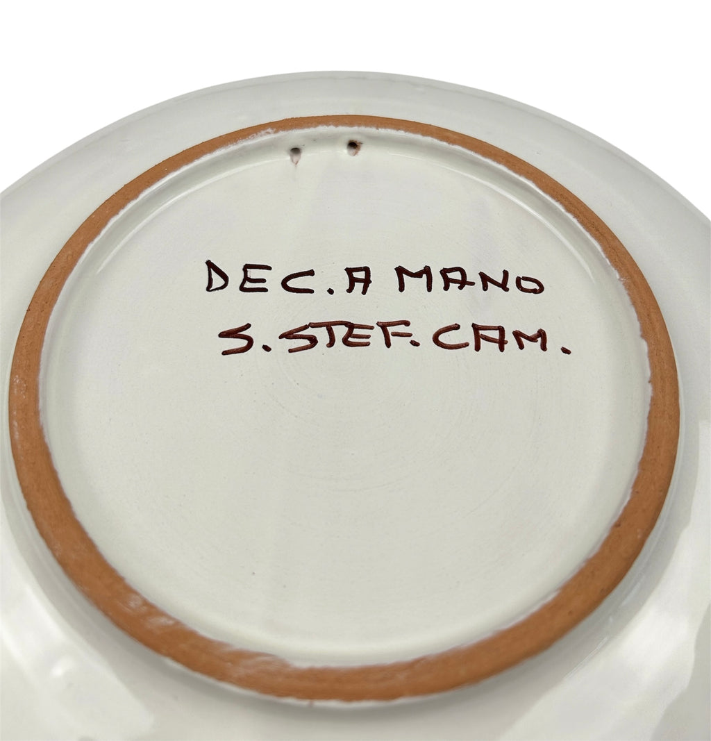 Small ceramic plate decorated by hand by Sicilian ceramists lemons art 14