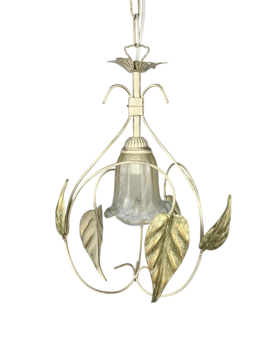 Lampadario a Sospensione ingresso 1 Luce in ferro battuto e vetro, per Cucina, Bagno, Camera, Soggiorno, Scala, Corridoio art. steven