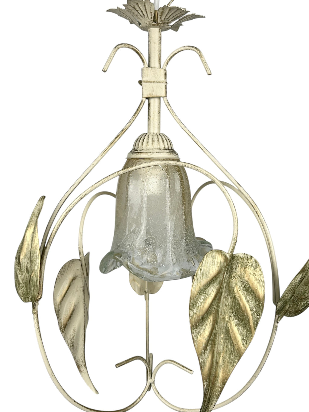 Lampadario a Sospensione ingresso 1 Luce in ferro battuto e vetro, per Cucina, Bagno, Camera, Soggiorno, Scala, Corridoio art. steven