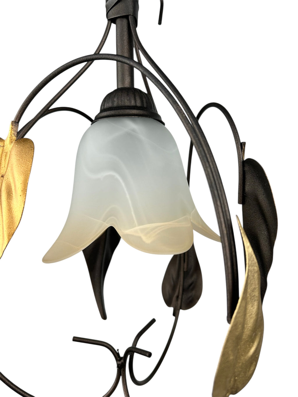 Lampadario a Sospensione ingresso 1 Luce in ferro battuto e vetro, per Cucina, Bagno, Camera, Soggiorno, Scala, Corridoio art. alabastro ambra