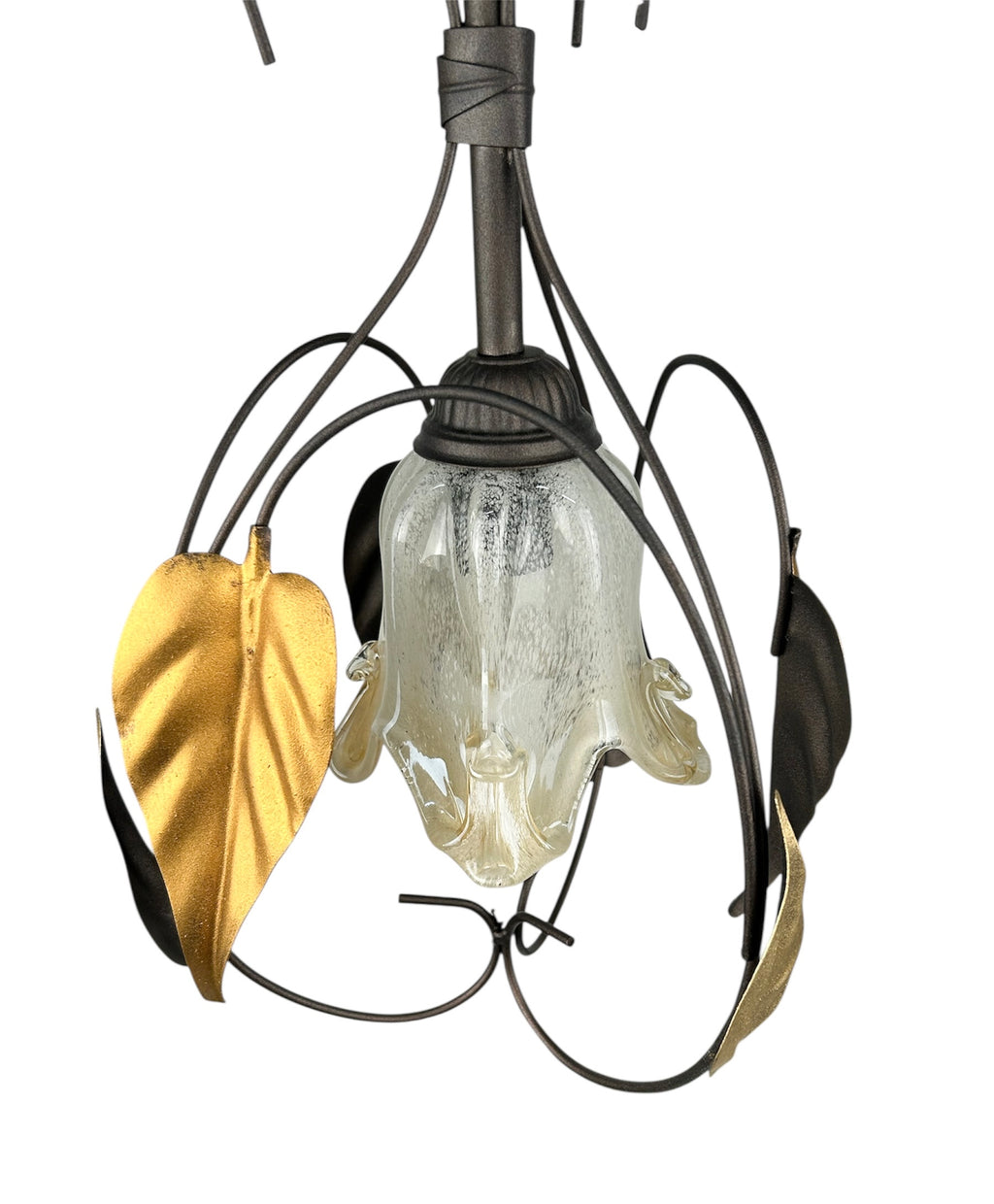 Lampadario a Sospensione ingresso 1 Luce in ferro battuto e vetro, per Cucina, Bagno, Camera, Soggiorno, Scala, Corridoio art. lisa