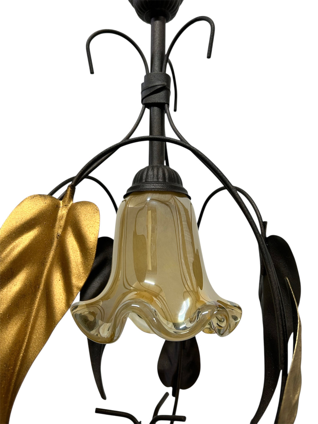 Lampadario a Sospensione ingresso 1 Luce in ferro battuto e vetro, per Cucina, Bagno, Camera, Soggiorno, Scala, Corridoio art. sole