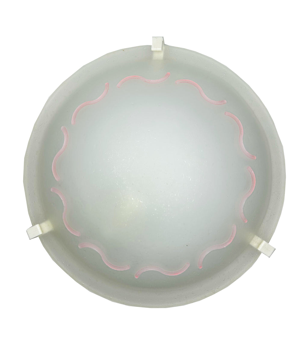 Plafoniera da soffitto classica in vetro rotonda decorata marea camera da letto, sala da pranzo, cucina, bagno, ingresso D 30 cm (ROSA)