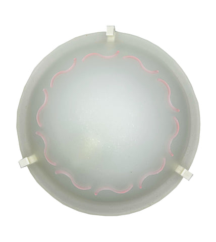 Plafoniera da soffitto classica in vetro rotonda decorata marea camera da letto, sala da pranzo, cucina, bagno, ingresso D 30 cm (ROSA)