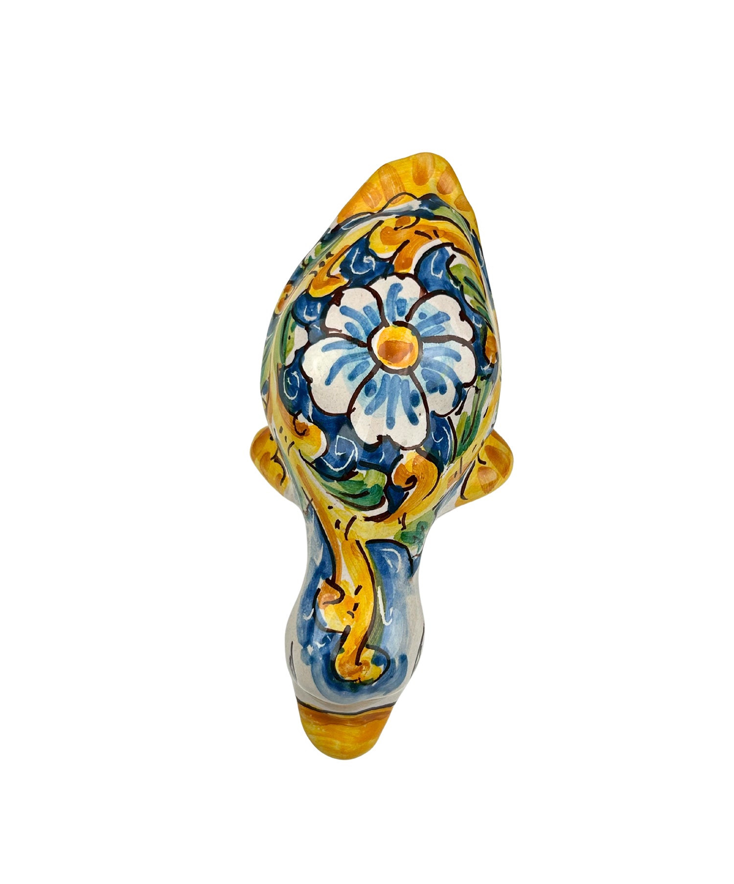 Papera in ceramica siciliana di santo stefano di camastra realizzata e decorata totalmente a mano barocco