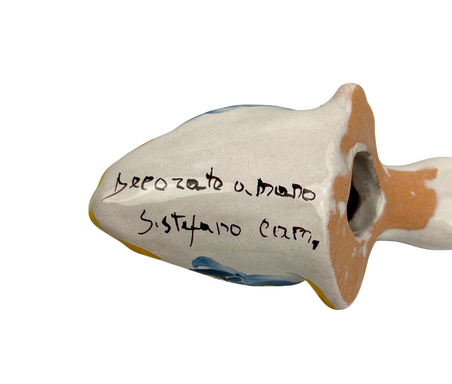Papera in ceramica siciliana di santo stefano di camastra realizzata e decorata totalmente a mano barocco