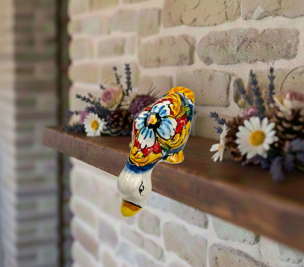 Sicilian ceramic butterfly from Caltagirone, hand-made and decorated, art. 09 